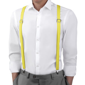 Solid KT Yellow Suspenders - On Model Back View - Knotty Tie Co.