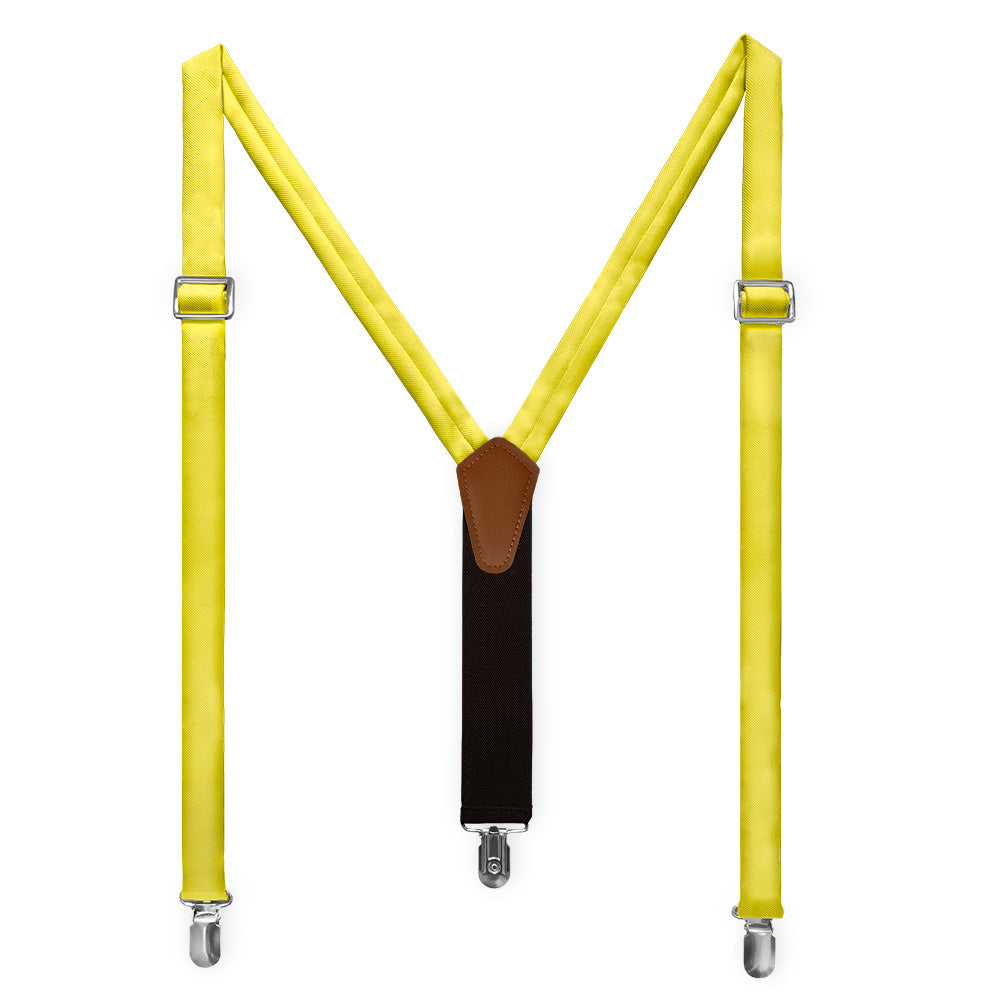 Solid KT Yellow Suspenders - Full Front View - Knotty Tie Co.