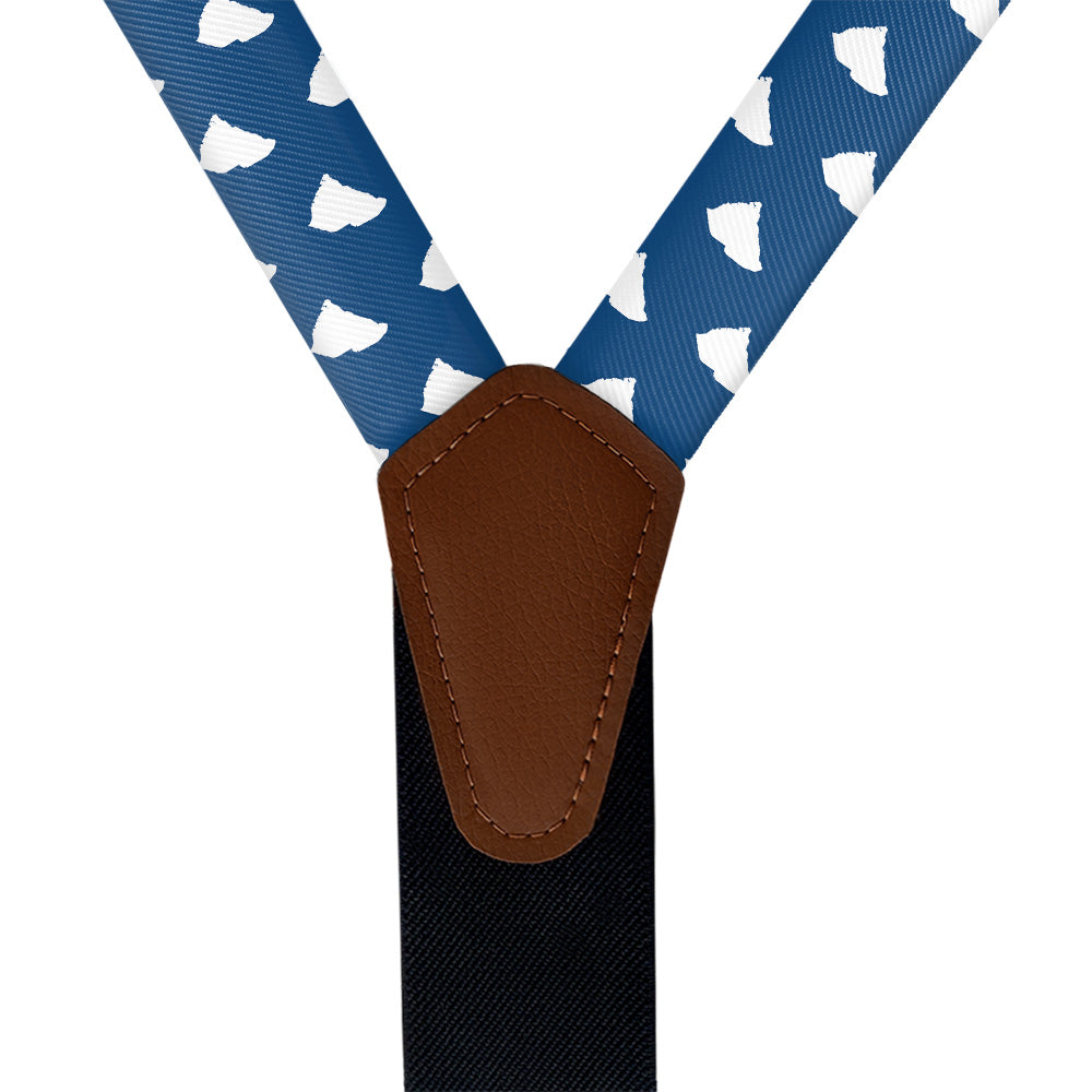 South Carolina State Outline Suspenders - Vegan Leather Y-Back - Knotty Tie Co.