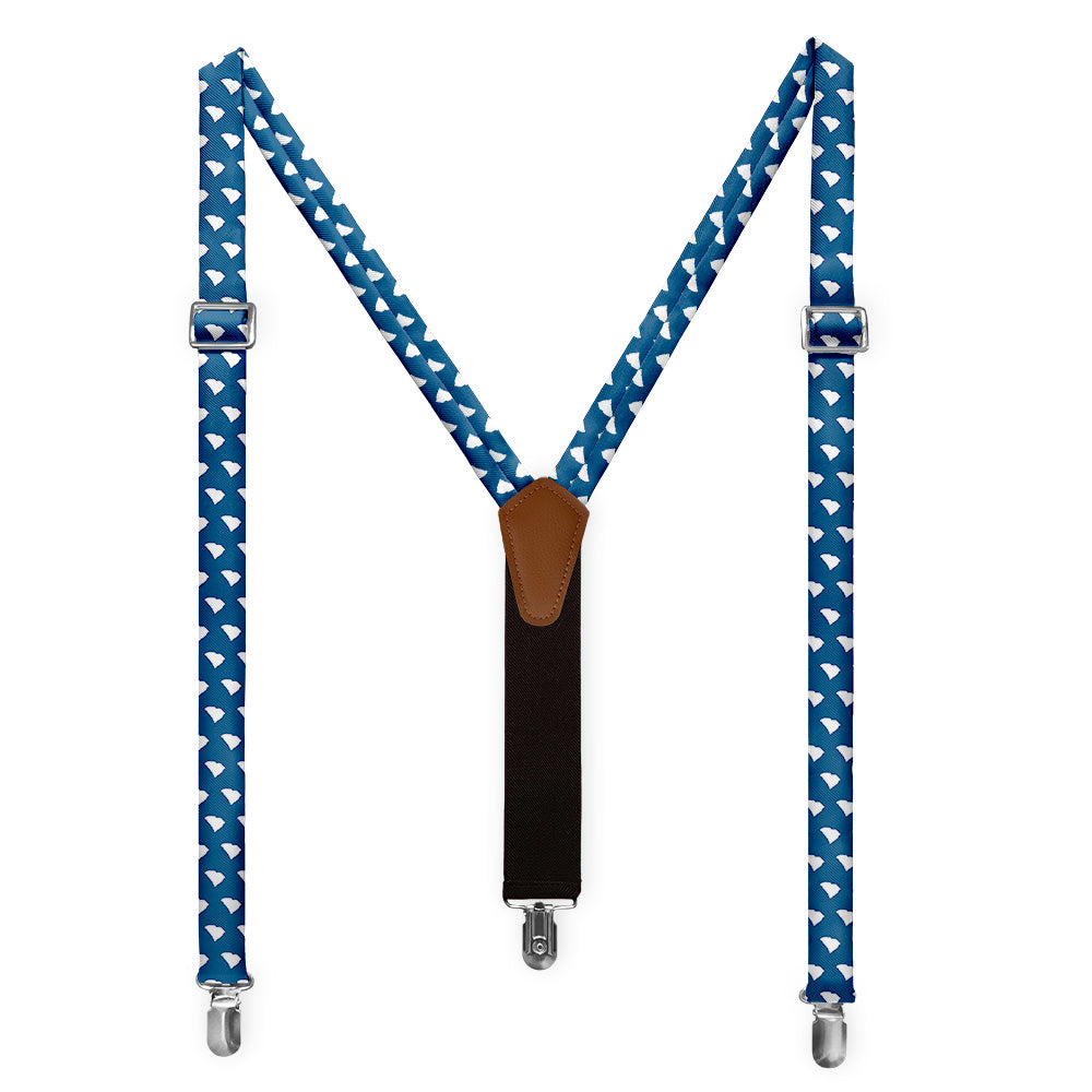 South Carolina State Outline Suspenders - Full Front View - Knotty Tie Co.