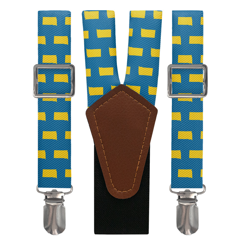 South Dakota State Outline Suspenders - Main View - Knotty Tie Co.