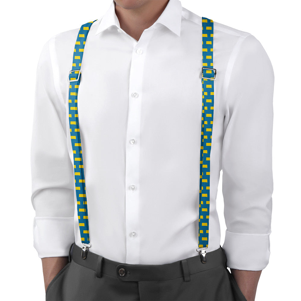 South Dakota State Outline Suspenders - On Model Back View - Knotty Tie Co.