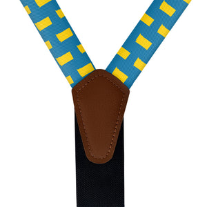 South Dakota State Outline Suspenders - Vegan Leather Y-Back - Knotty Tie Co.