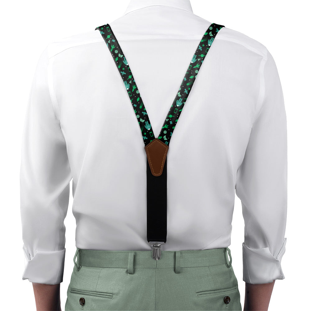 Space Junk Suspenders - On Model Front View - Knotty Tie Co.