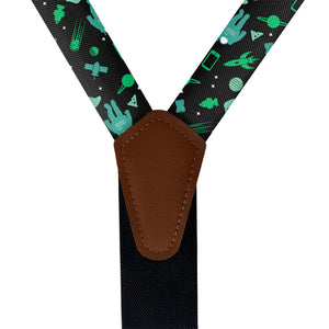 Space Junk Suspenders - Vegan Leather Y-Back - Knotty Tie Co.