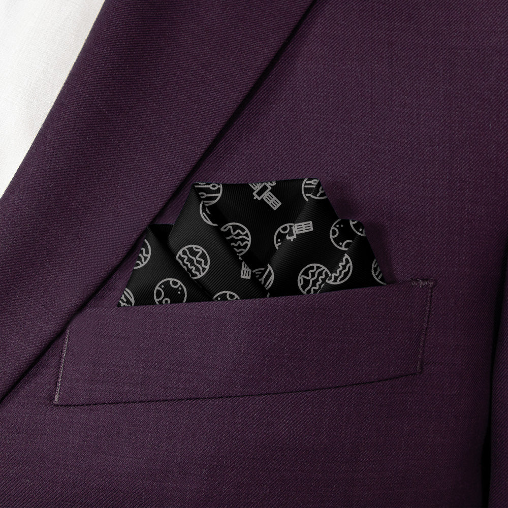 Space Orbit Pocket Square - Scalloped Fold - Knotty Tie Co.