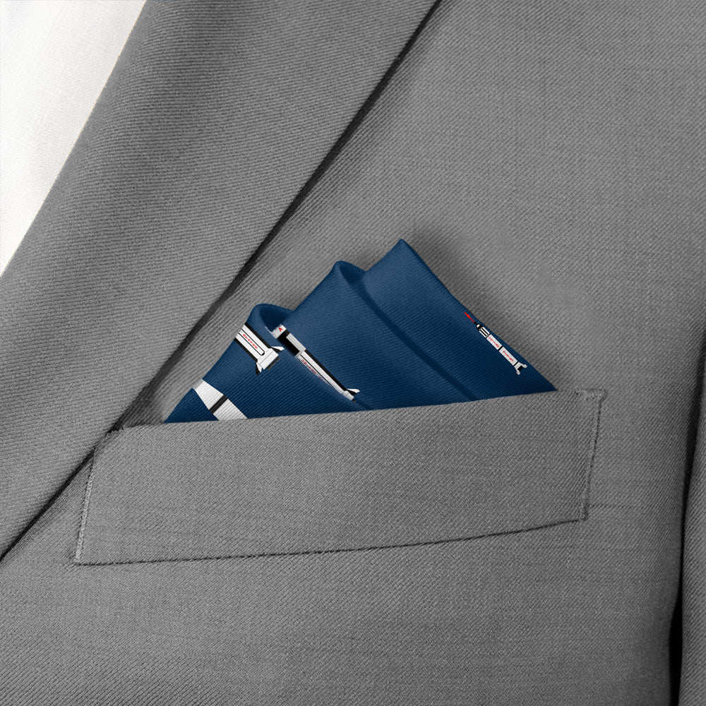 Space Race Pocket Square - Stairs Fold - Knotty Tie Co.