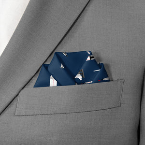 Space Race Pocket Square - Scalloped Fold - Knotty Tie Co.