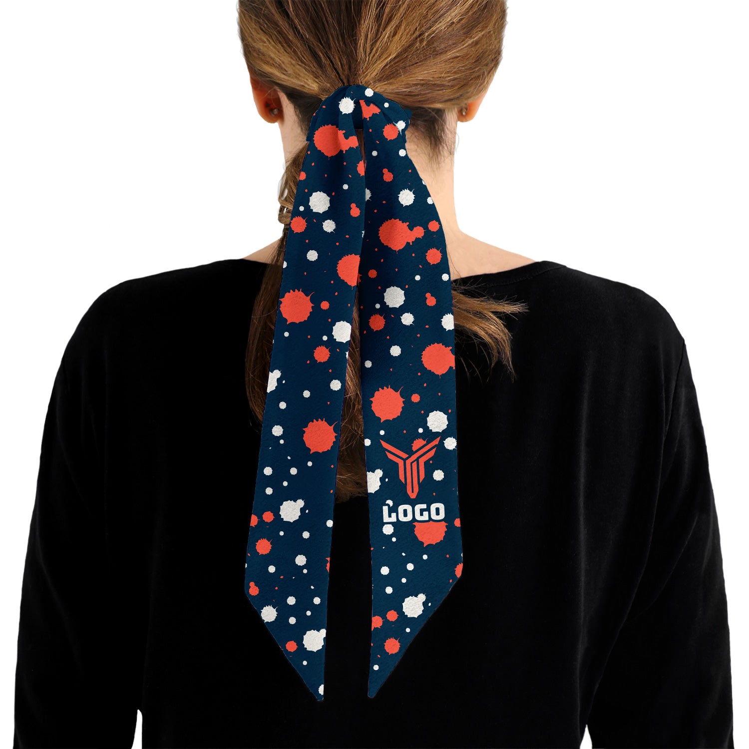 Splatter 1 Hair Flat Lay Logo Scarf - Knotty Tie Co.