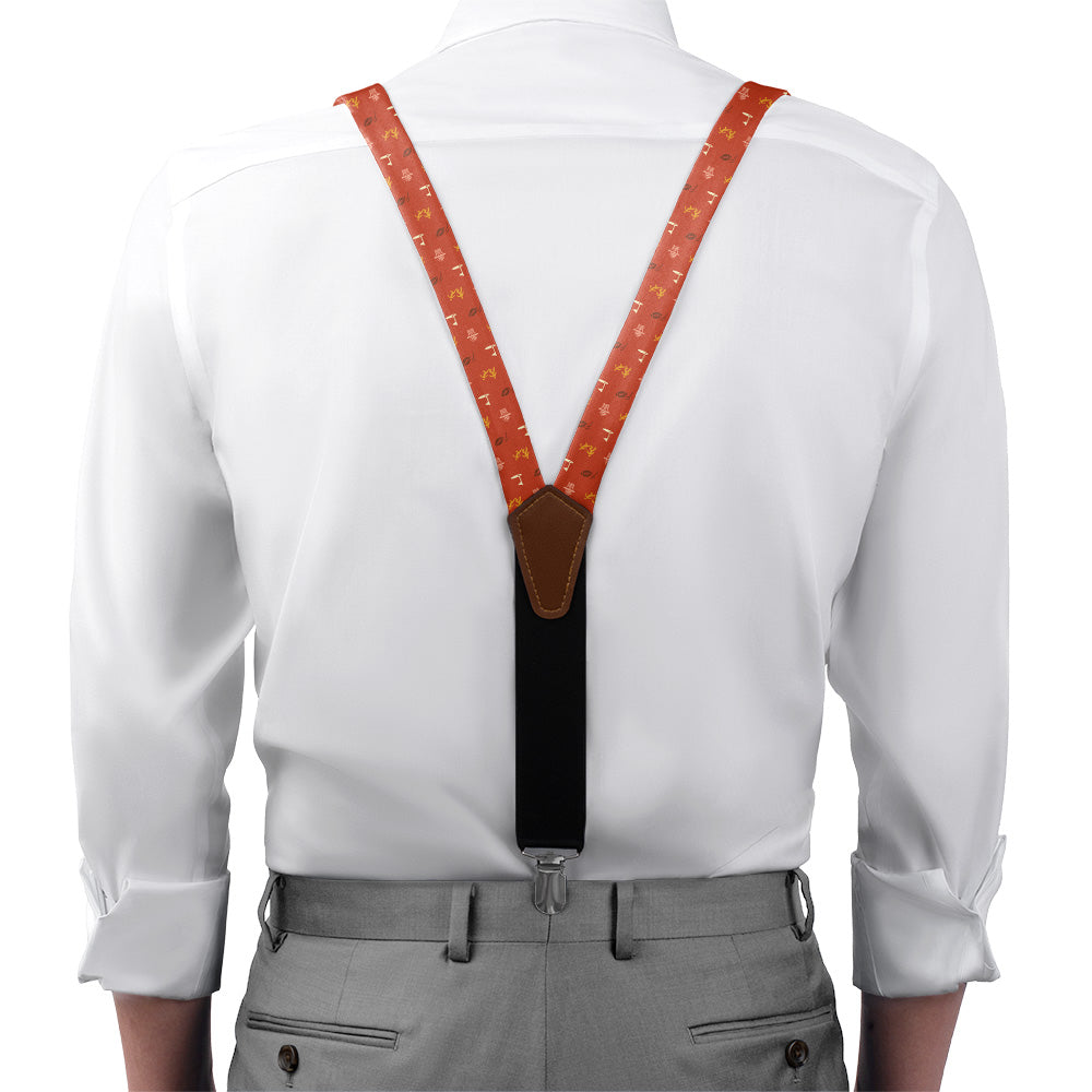 Sports With Friends Suspenders - On Model Front View - Knotty Tie Co.