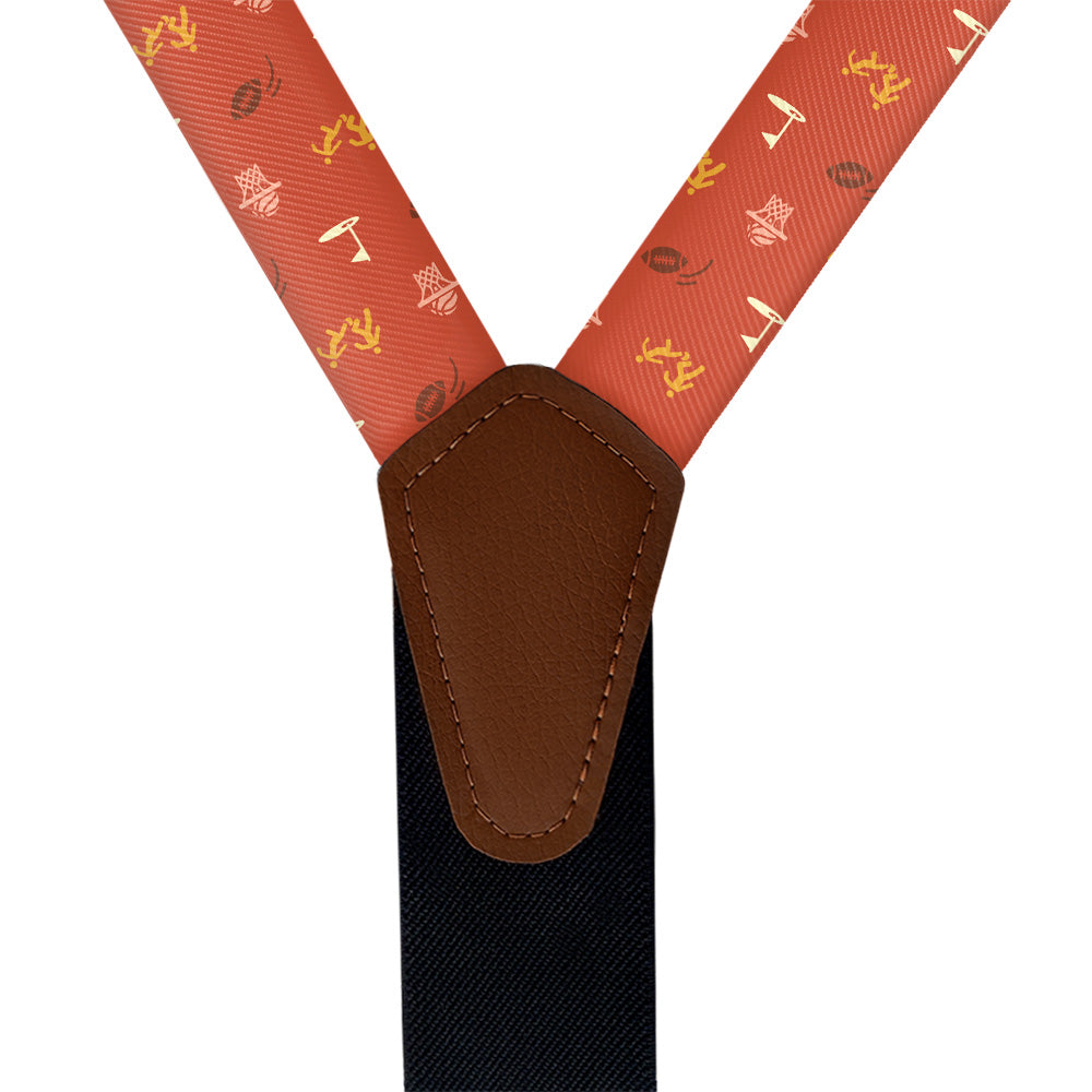 Sports With Friends Suspenders - Vegan Leather Y-Back - Knotty Tie Co.