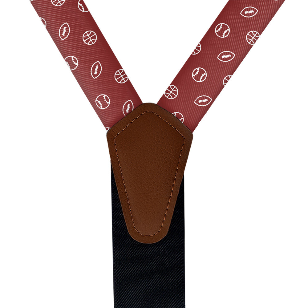 Sportsball Suspenders - Vegan Leather Y-Back - Knotty Tie Co.