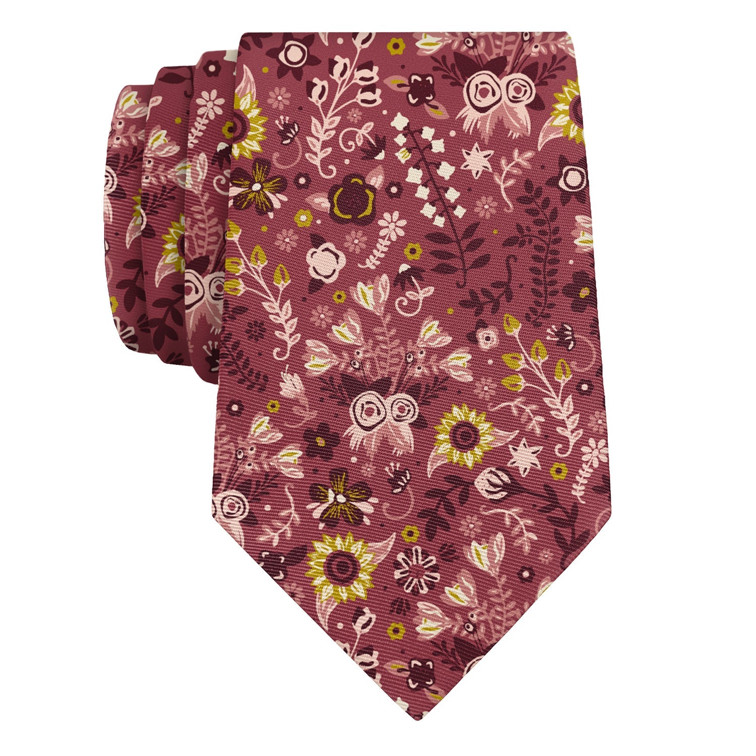 Spring Garden Floral Necktie - Rolled - Knotty Tie Co.