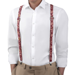 Spring Garden Floral Suspenders - On Model Back View - Knotty Tie Co.