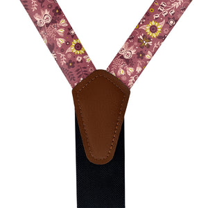 Spring Garden Floral Suspenders - Vegan Leather Y-Back - Knotty Tie Co.