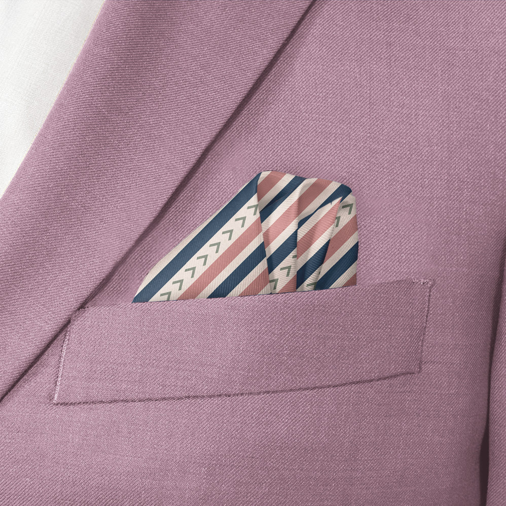 Spring Stripe Pocket Square - Wave Fold - Knotty Tie Co.