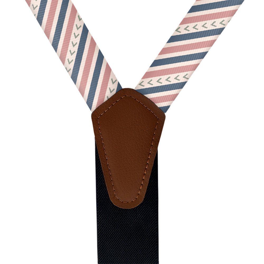 Spring Stripe Suspenders - Vegan Leather Y-Back - Knotty Tie Co.