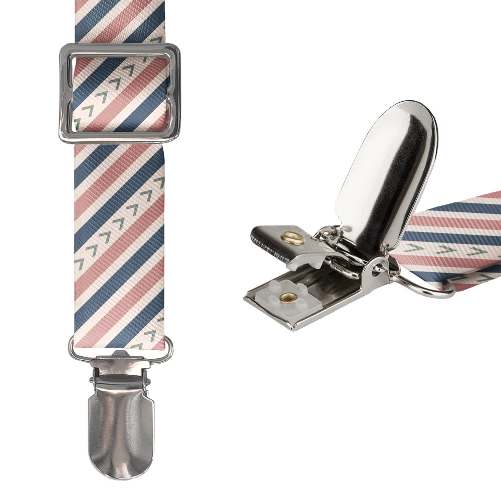 Spring Stripe Suspenders - Hardware and Strap - Knotty Tie Co.