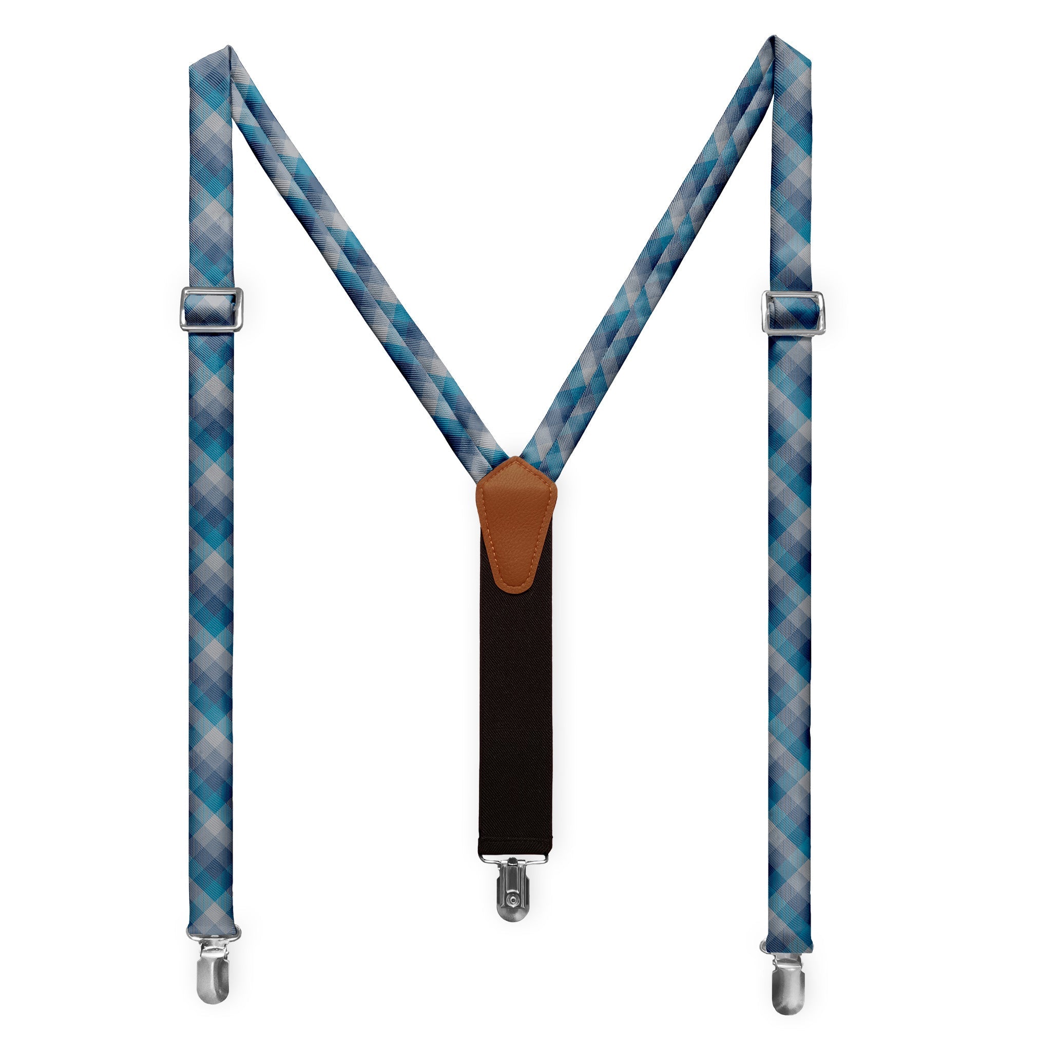 Squared Away Plaid Suspenders - Full Front View - Knotty Tie Co.