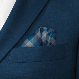 Squared Away Plaid Pocket Square - Wave Fold - Knotty Tie Co.