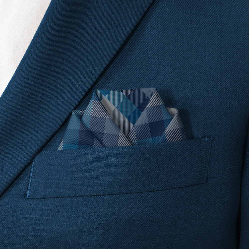 Squared Away Plaid Pocket Square - Scalloped Fold - Knotty Tie Co.