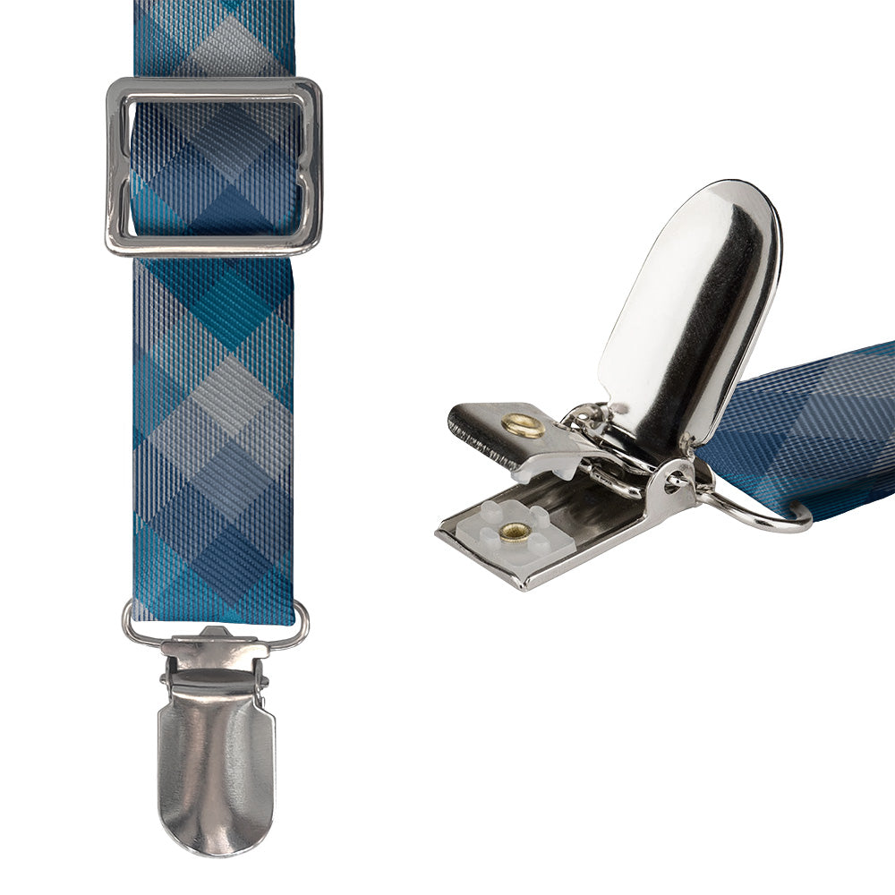 Squared Away Plaid Suspenders - Hardware and Strap - Knotty Tie Co.