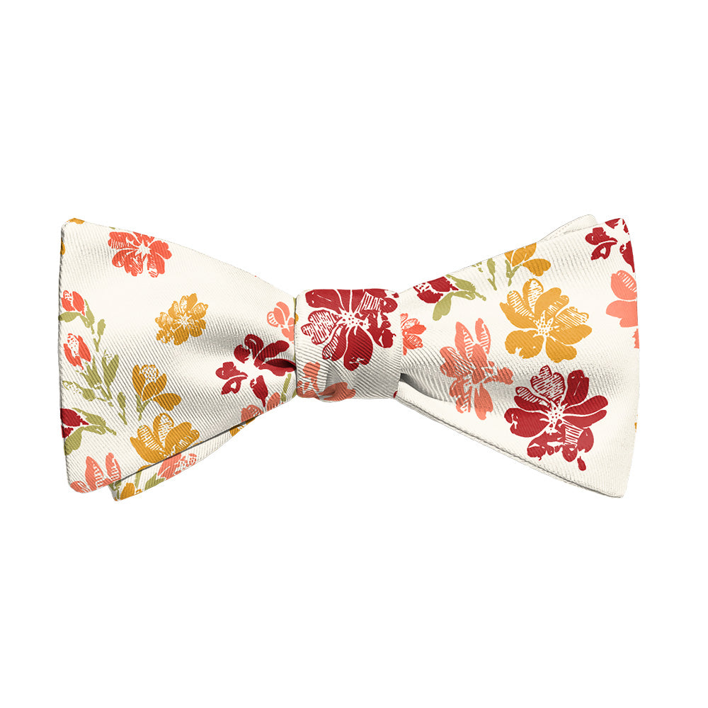 Stamped Floral Bow Tie - Adult Extra-Long Self-Tie 18-21" - Knotty Tie Co.