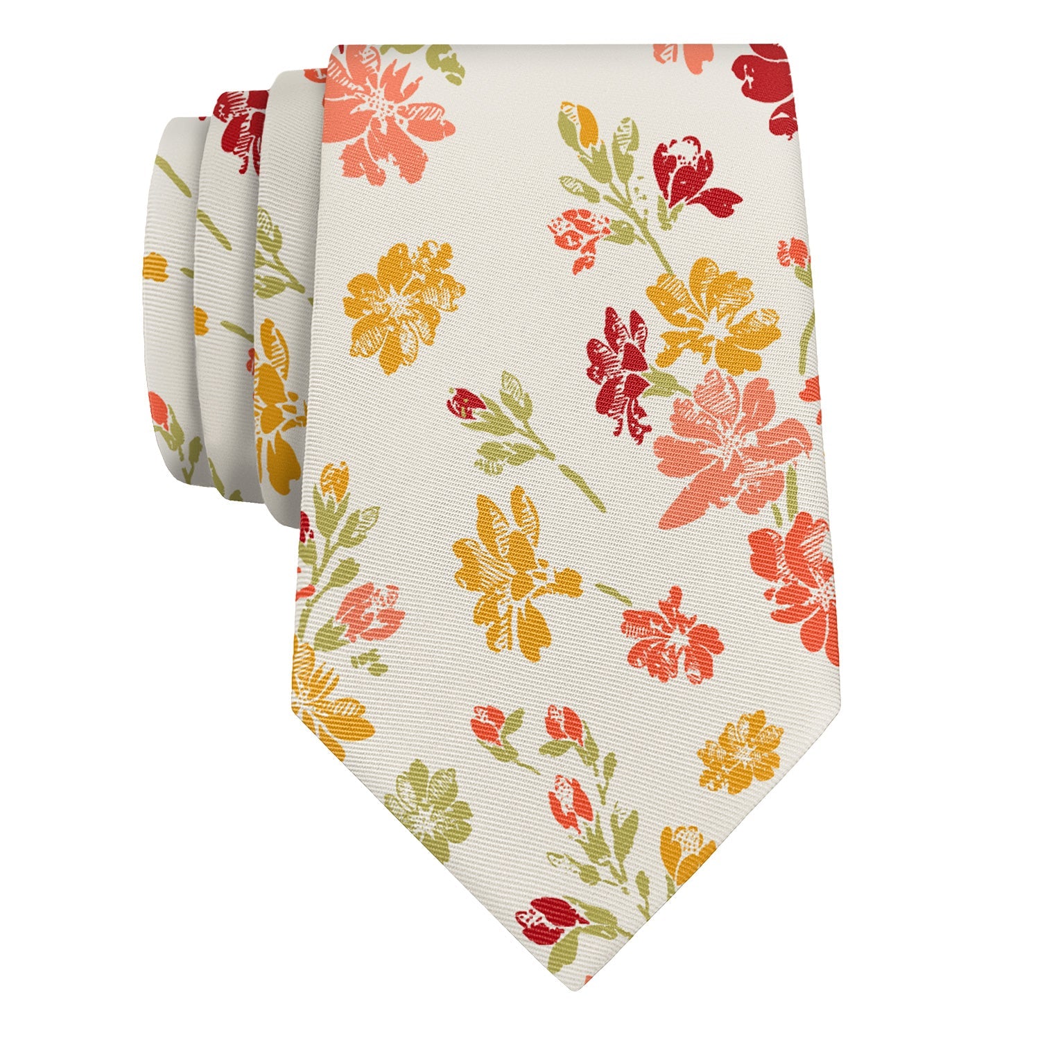 Stamped Floral Necktie - Rolled - Knotty Tie Co.