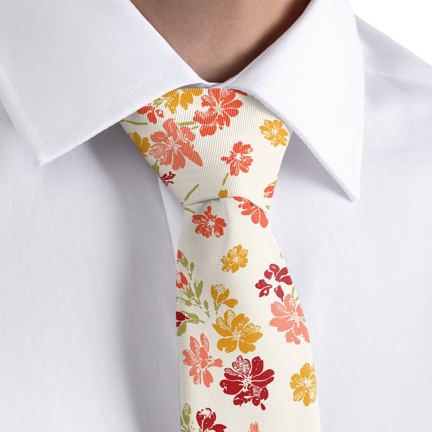 Stamped Floral Necktie - Dress Shirt - Knotty Tie Co.