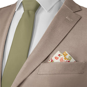 Stamped Floral Pocket Square - Matching Necktie- Knotty Tie Co.