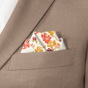 Stamped Floral Pocket Square - Scalloped Fold - Knotty Tie Co.