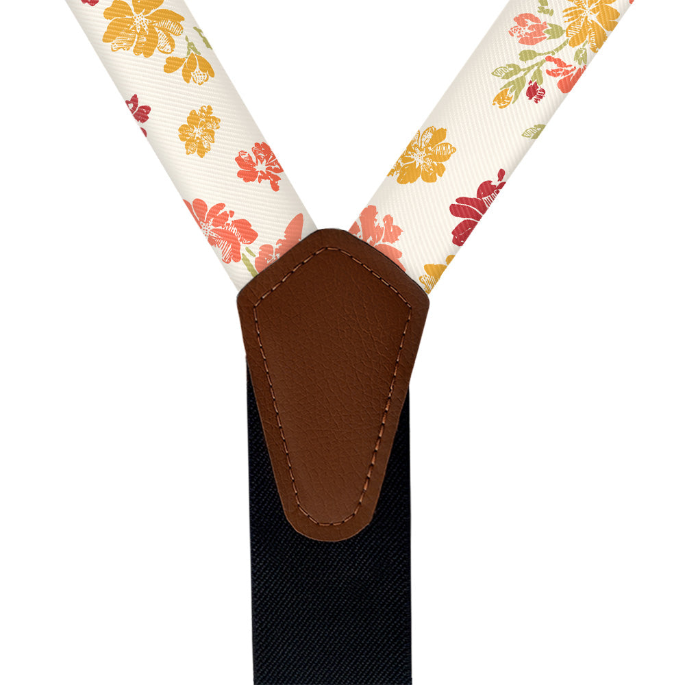 Stamped Floral Suspenders - Vegan Leather Y-Back - Knotty Tie Co.