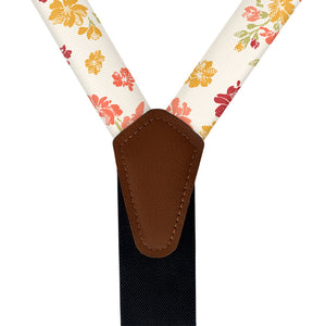 Stamped Floral Suspenders - Vegan Leather Y-Back - Knotty Tie Co.