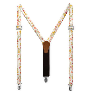 Stamped Floral Suspenders - Full Front View - Knotty Tie Co.