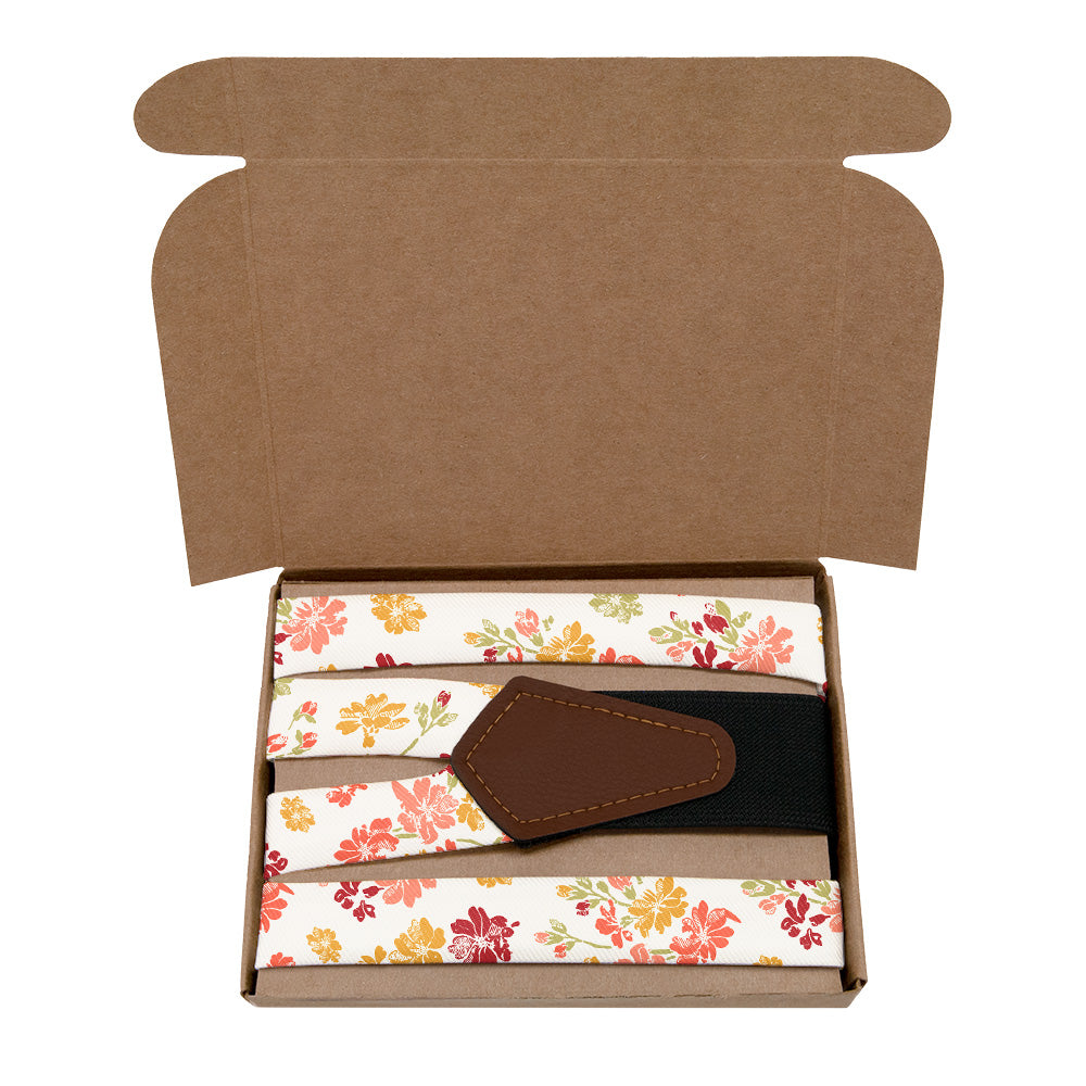 Stamped Floral Suspenders - Kraft Gift Box Packaging - Knotty Tie Co.