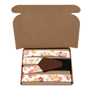 Stamped Floral Suspenders - Kraft Gift Box Packaging - Knotty Tie Co.