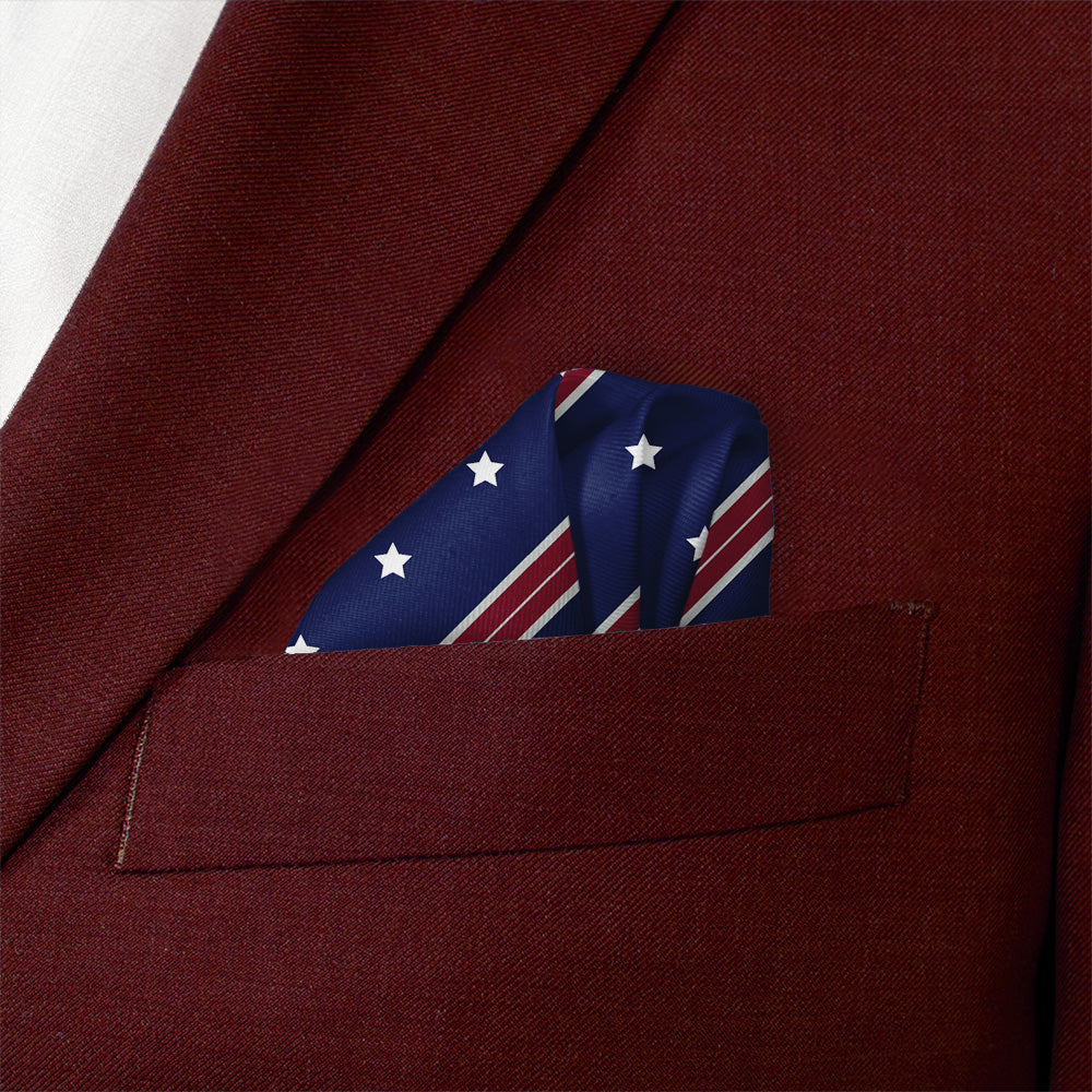 Star Spangled Pocket Square - Wave Fold - Knotty Tie Co.