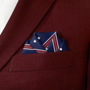 Star Spangled Pocket Square - Scalloped Fold - Knotty Tie Co.