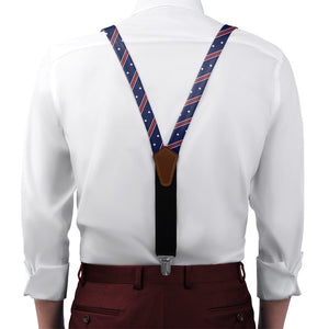 Star Spangled Suspenders - On Model Front View - Knotty Tie Co.