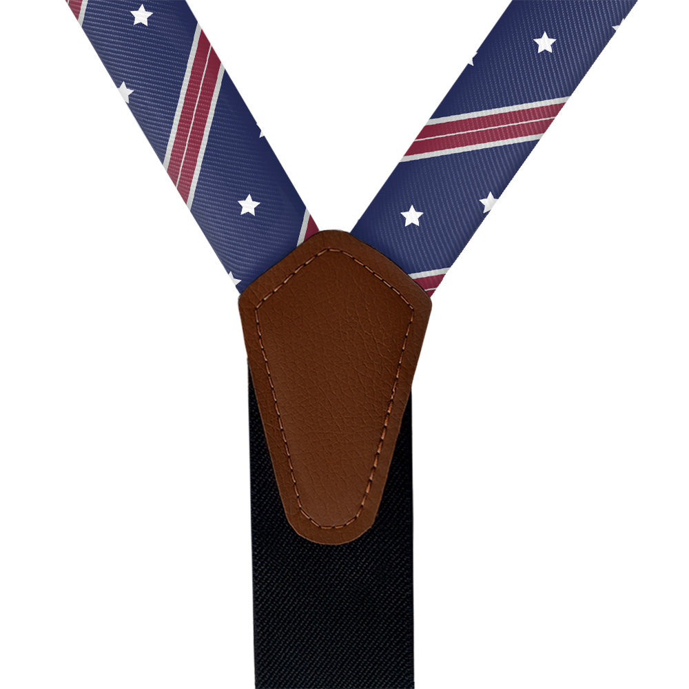 Star Spangled Suspenders - Vegan Leather Y-Back - Knotty Tie Co.