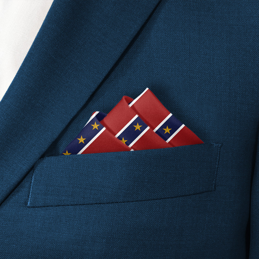 Stars in Stripes Pocket Square - Stairs Fold - Knotty Tie Co.