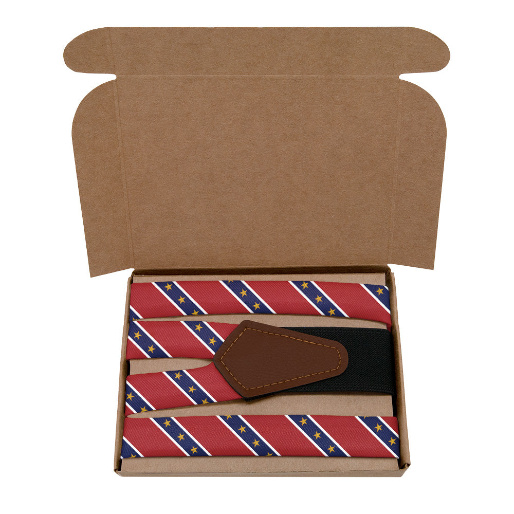 Stars in Stripes Suspenders - Kraft Gift Box Packaging - Knotty Tie Co.