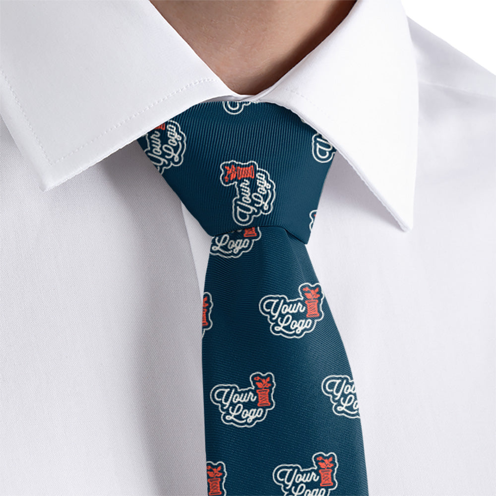 Custom Step & Repeat 1 Logo Tie - Rolled - Knotty Tie Co.