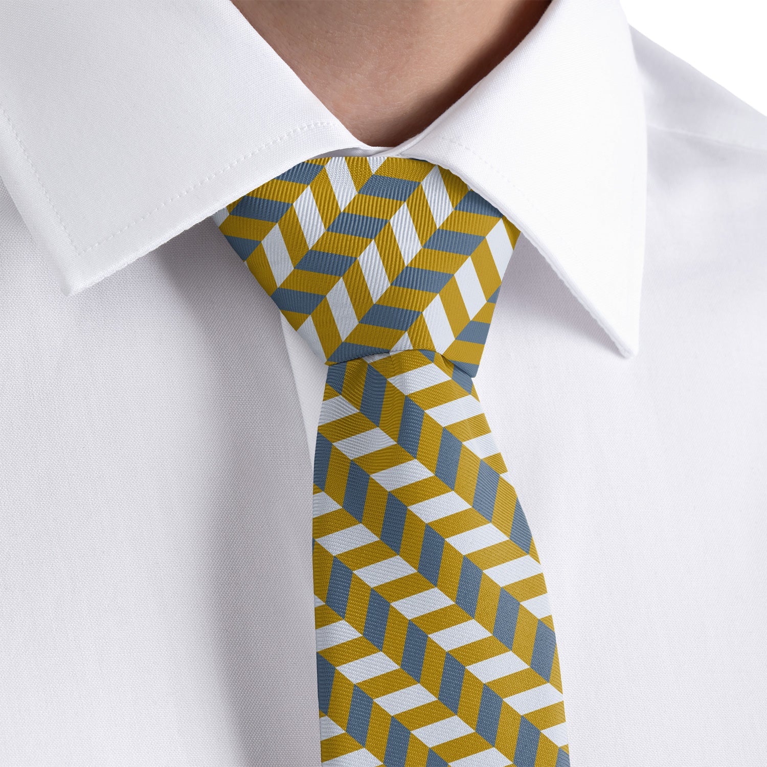 Steps Geometric Necktie - Rolled - Knotty Tie Co.