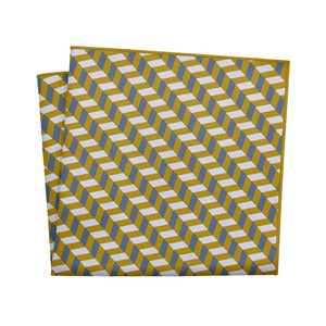 Steps Geometric Pocket Square - 12" Square - Knotty Tie Co.