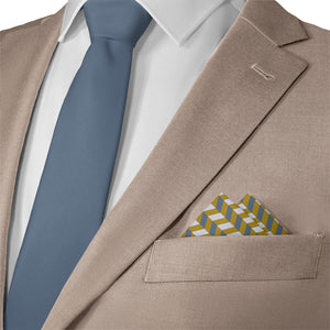 Steps Geometric Pocket Square - Matching Necktie- Knotty Tie Co.