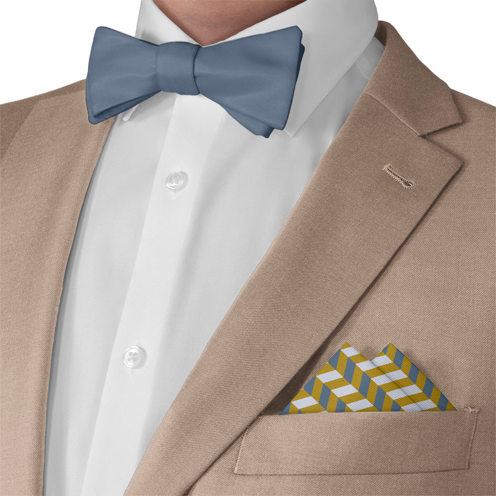 Steps Geometric Pocket Square - Matching Bow Tie - Knotty Tie Co.