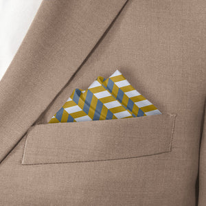 Steps Geometric Pocket Square - Stairs Fold - Knotty Tie Co.