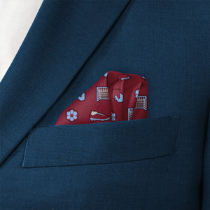 Strike It Soccer Pocket Square 5 Wave Fold - Knotty Tie Co.