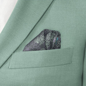 Succulent Cactus Garden Pocket Square - Wave Fold - Knotty Tie Co.